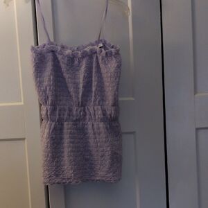 New- Zara Purple Smocked Ruffled Tank